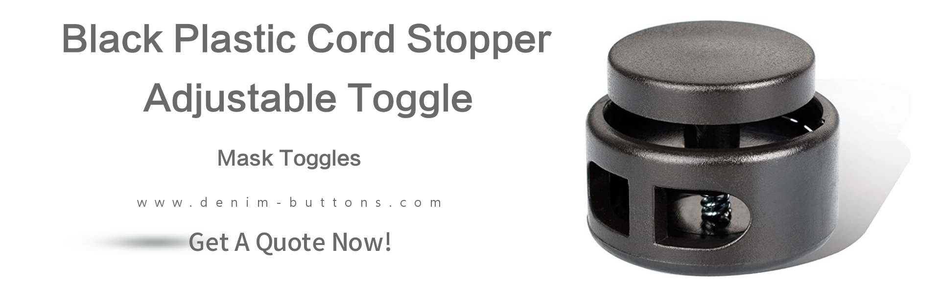 Black Plastic Cord Stopper & Adjustable Toggle