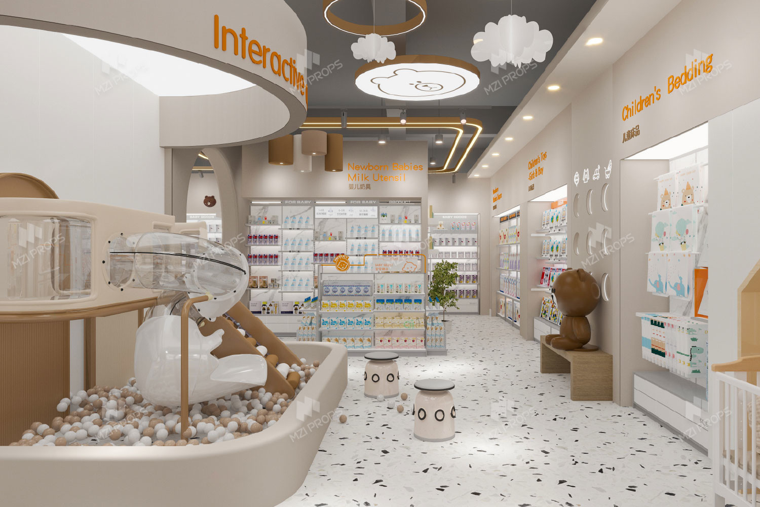 07-HXNYS Maternity & Baby Store Zoning With Korean Cream Style