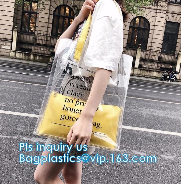 Toiletry Cosmetic Pvc Handle Bag, pvc bag withTube handle custom popular pvc bag wholesale, Waterproof Transparent Cosme