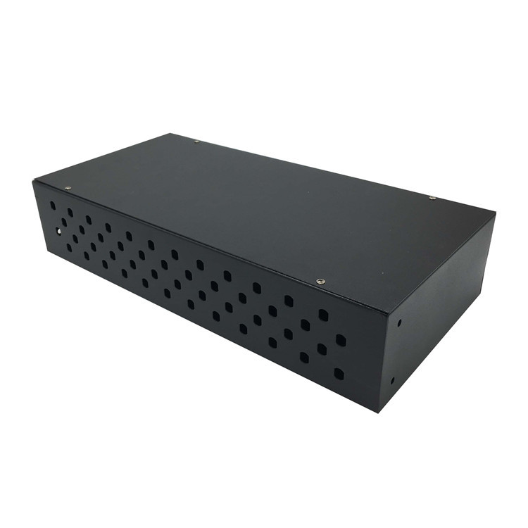 Cold Roll Steel Rack Fiber Optic Patch Panel 0.8mm Thick 2U FC Adapter