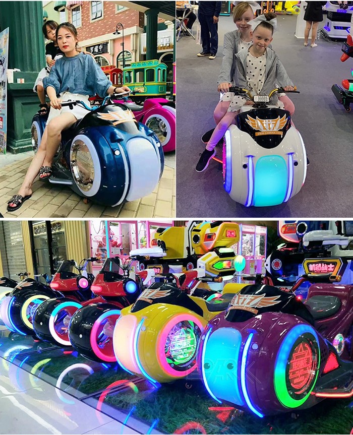 Dazzle Light Motorcycle Amusement Park Kiddie Ride Fiber glass Electric Car