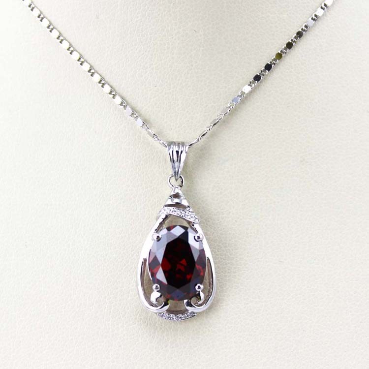 925 Silver Jewelry 9mmx11mm Amethyat Cubic Zircon Pendant(PSJ0406)