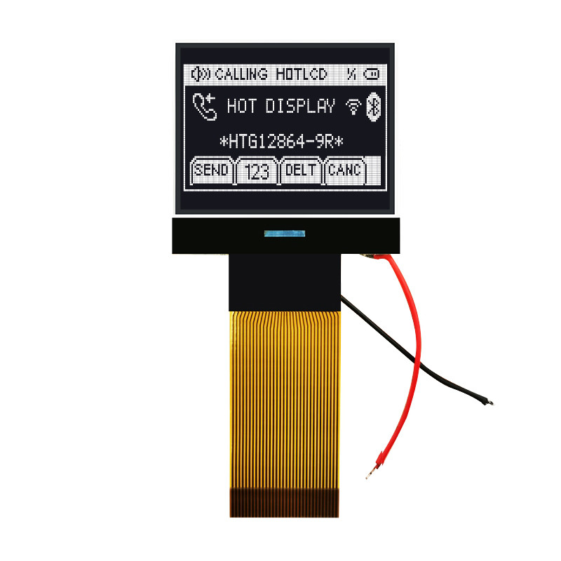 128X64 MCU LCD COG Module , IC 7565R Chip On Glass LCD Display HTG12864-9R