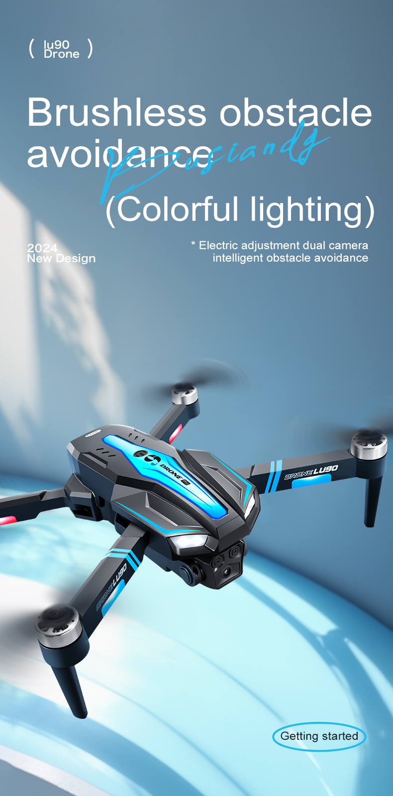 Beginner Drones Three-axis Flow Positioning Brushless Mini Foldable Drone with Infrared Obstacle Avoidance and 4k Camera