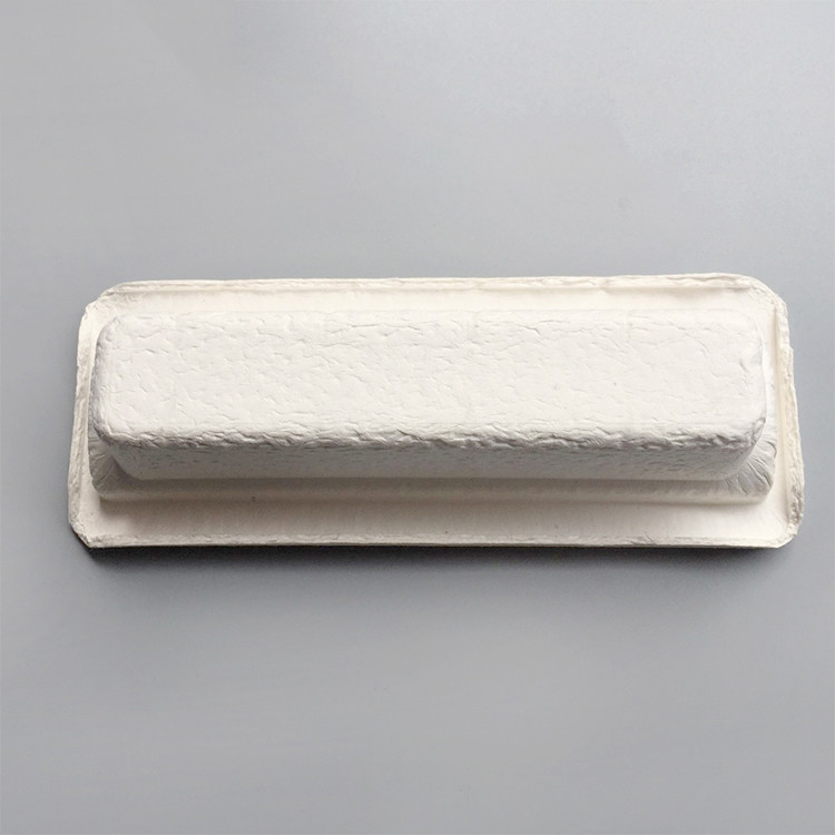 Sustainable Recycled Paper Tray Biodegradable White Dry Press Sugarcane