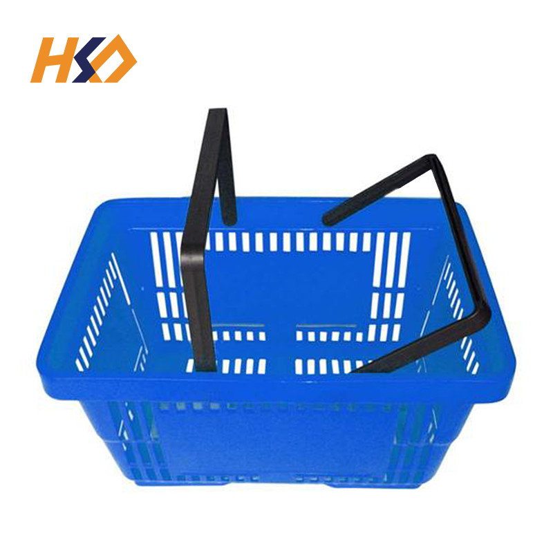 30L 520mm 355mm Handheld Shopping Baskets For Grocery Store With Black Handles