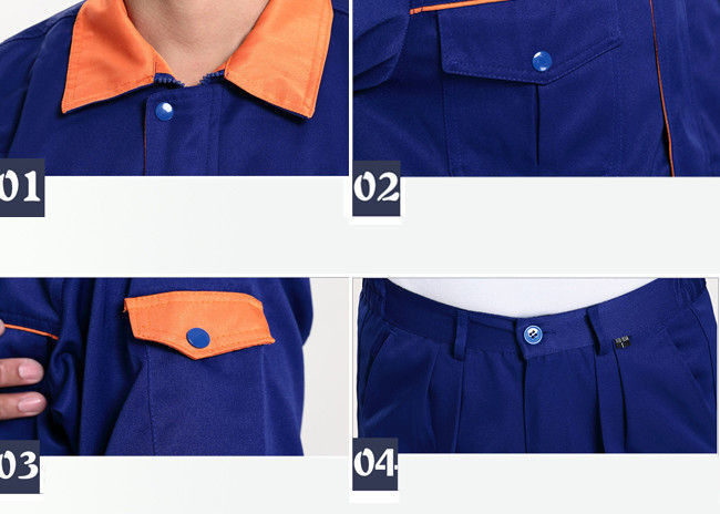 Cool Mechanic Work Uniforms Sweat - Absorbent With Long Jacket And Dark Blue Pants