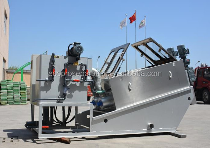 Sludge Dewatering Wastewater Screw Press 0.8-12m3/H Screw Sludge Dewatering Machine