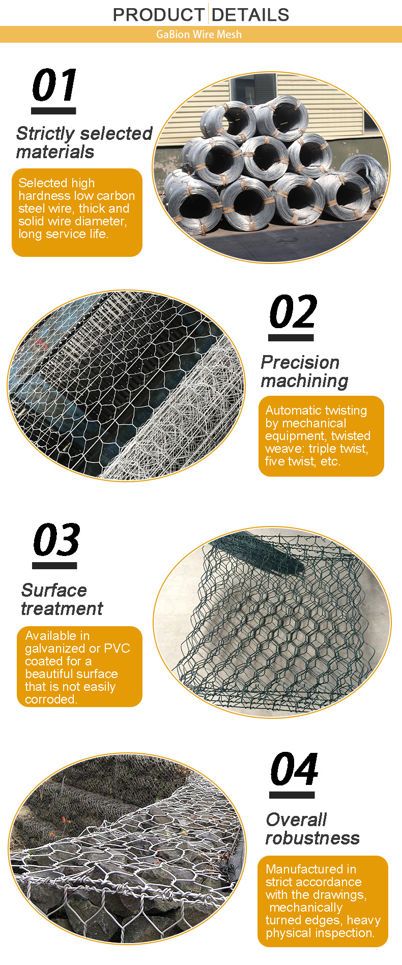 Hot Dipped Galvanised Gabion Boxes Explosion Proof 60X80mm