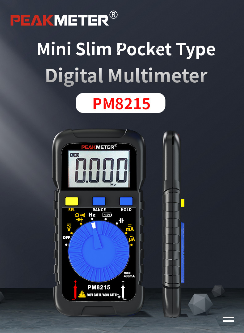 Handheld Portable Digital Multimeter AC DC 600V 400mA Buzzer Continuity Diode Test