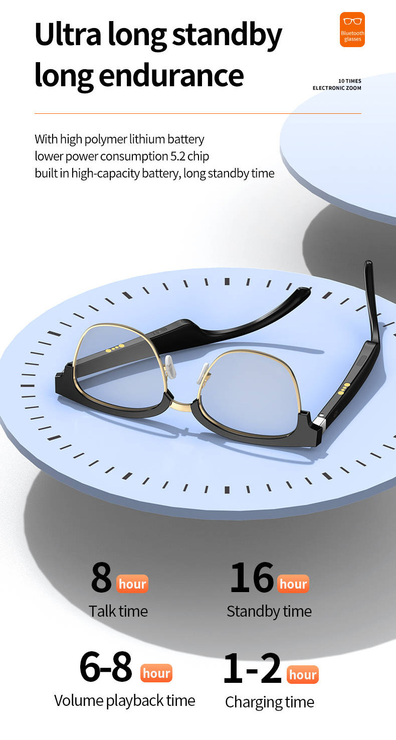 Smart Sunglasses Bluetooth Eyeglasses With Speaker Hands Free For Travel