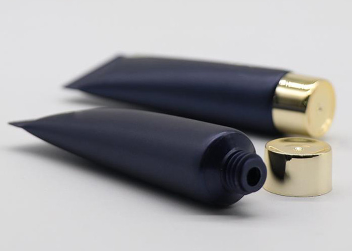 Black Surface Biodegradable Cosmetic Tubes 100ml With Golden Screw Cap