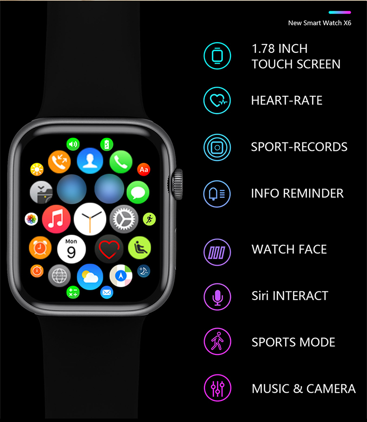Touch Screen 2.5D IP68 Waterproof Smartwatch IOS9.0 TFT Color