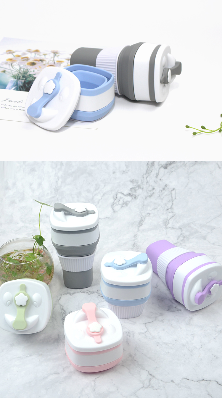 Sustainable 300ml BPA Free Silicone Coffee Cup Collapsible