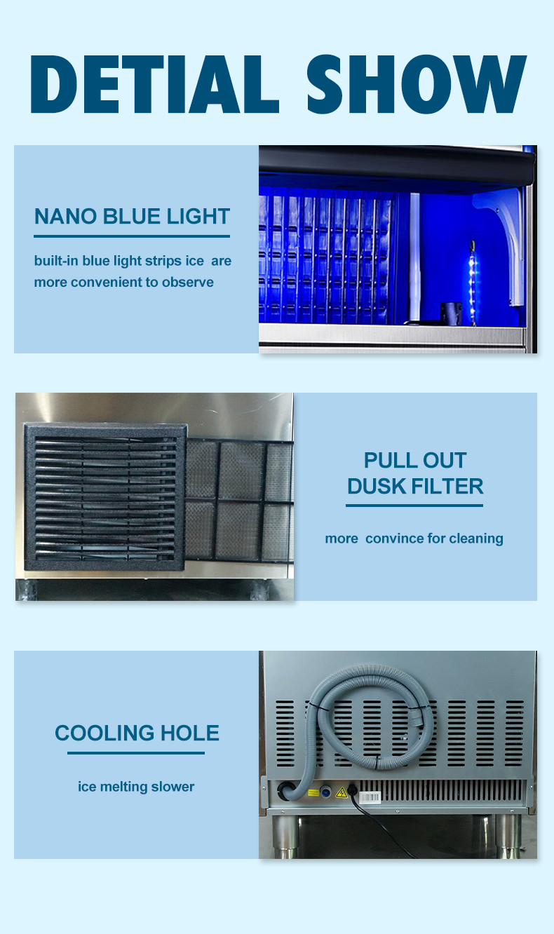150lb Crescent Ice Machine Ice , Cube Commercial Ice Maker With Bin 70lb