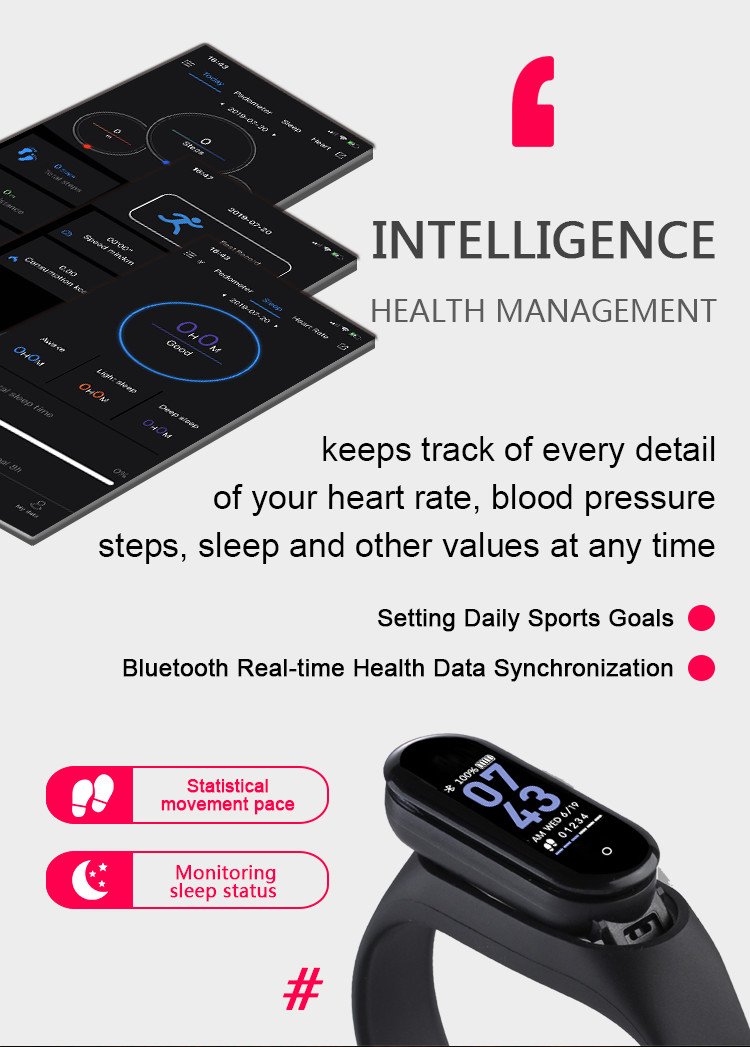 BT4.0 80mAH Calories Smart Watch Pedometer Burned Bond Touch Bracelet Bands SMS Notification