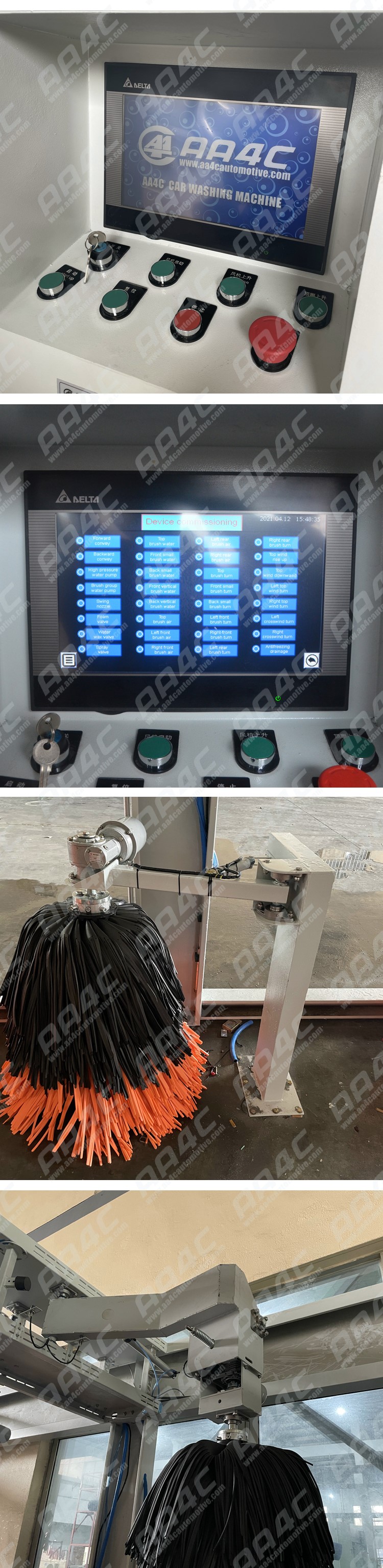 12.5KW Touchfree Auto Tunnel Car Wash Machine Electric 9 Brushes Rollover