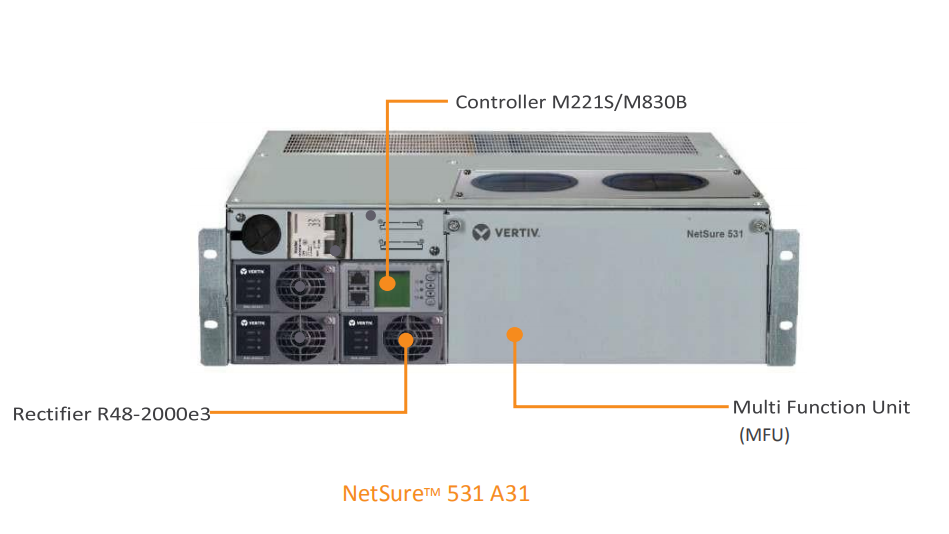 Vertiv 48V 120A Embedded Telecom Hybrid System Emerson Netsure 531 A31