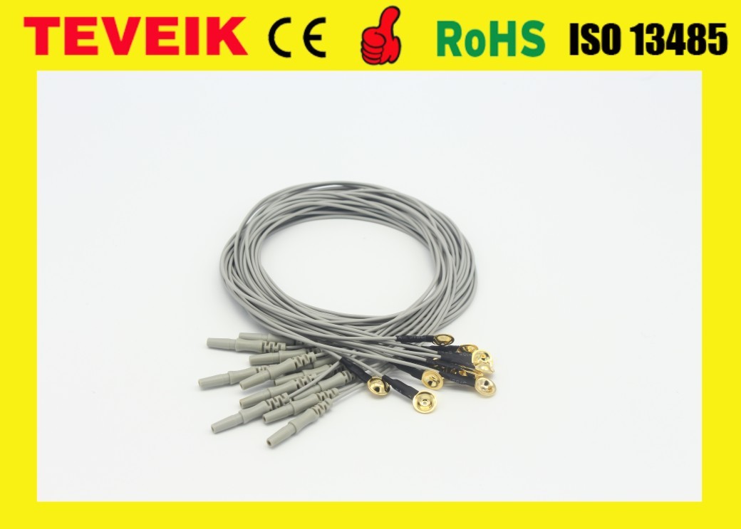 EEG cable with DIN1.5 socket , 1m,Gold plated copper electrode eeg cup electrodes