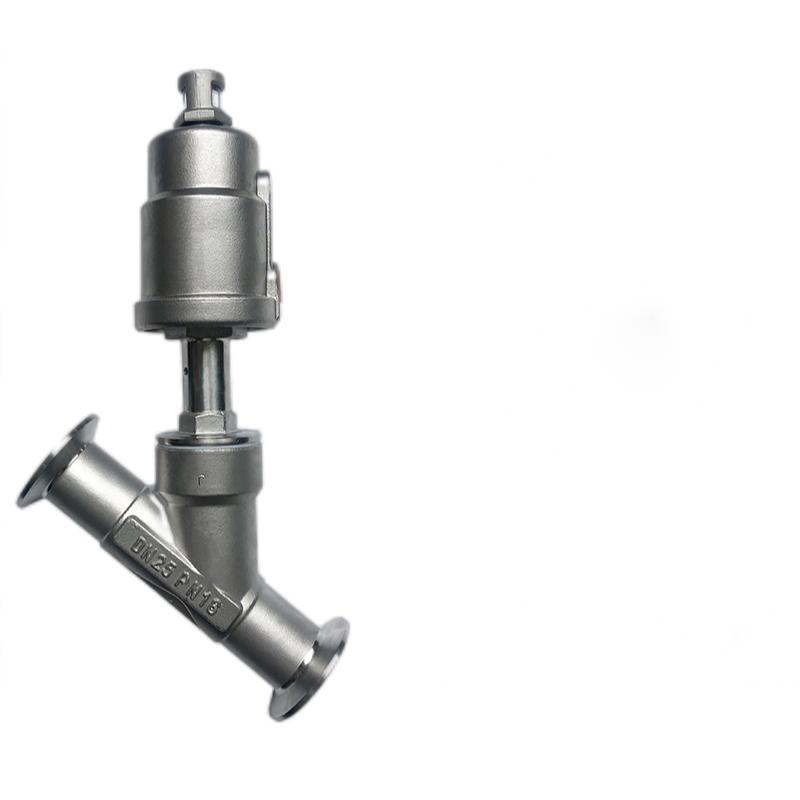 Tri-Clamp Ends Pneumatic Actuator Angle Seat Valve with Stainless Steel 304 Cylinder