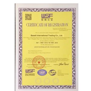 Baseti International Trading Co., Ltd. Certifications