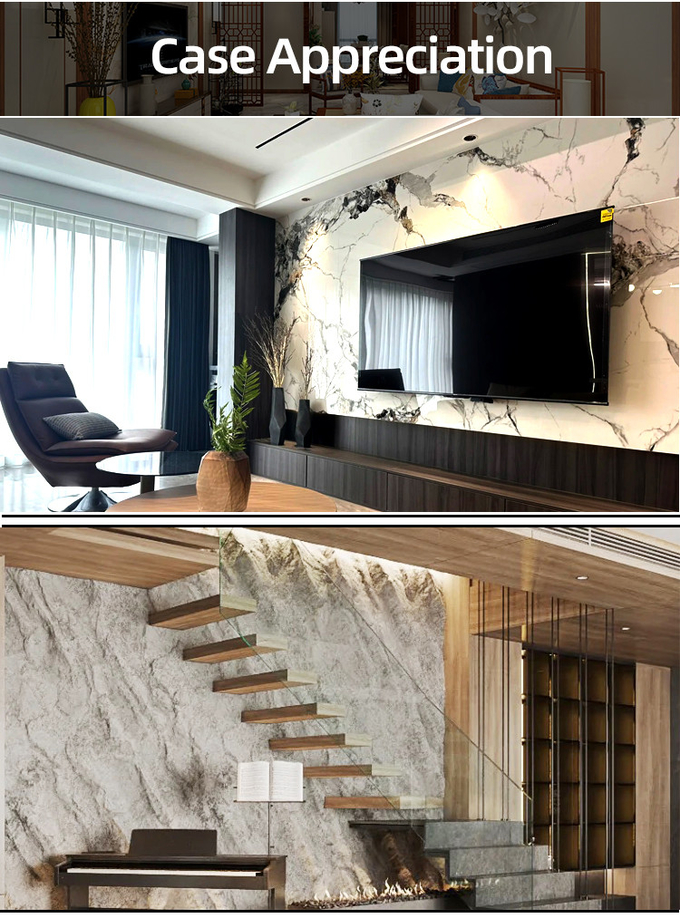 Eco Friendly Formaldehyde Free Marble Interior Decoration Wall Panel Bamboo Charcoal