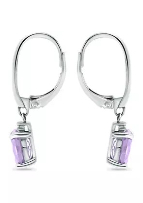 2.46 Ct. T.W. And 1/10 Ct. T.W. CZ Amethyst Leverback Earrings In Sterling Silver
