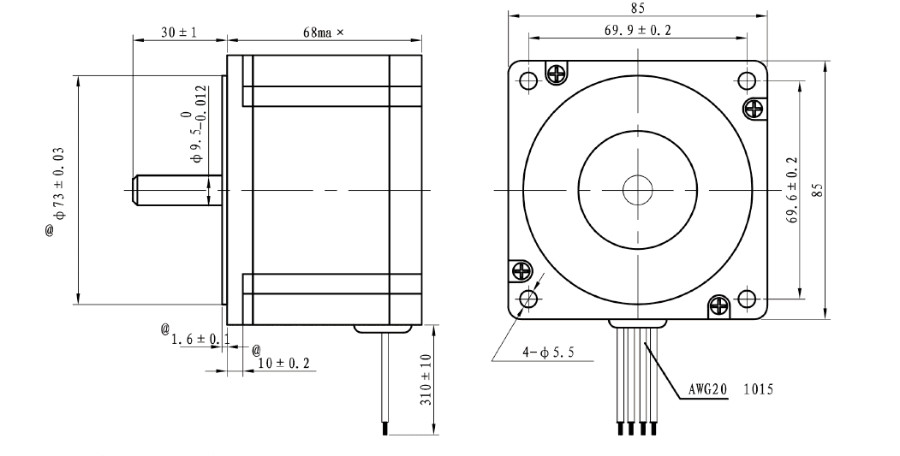 85BYGH350A-001 High Performance Hybrid Stepper Motor Nema34