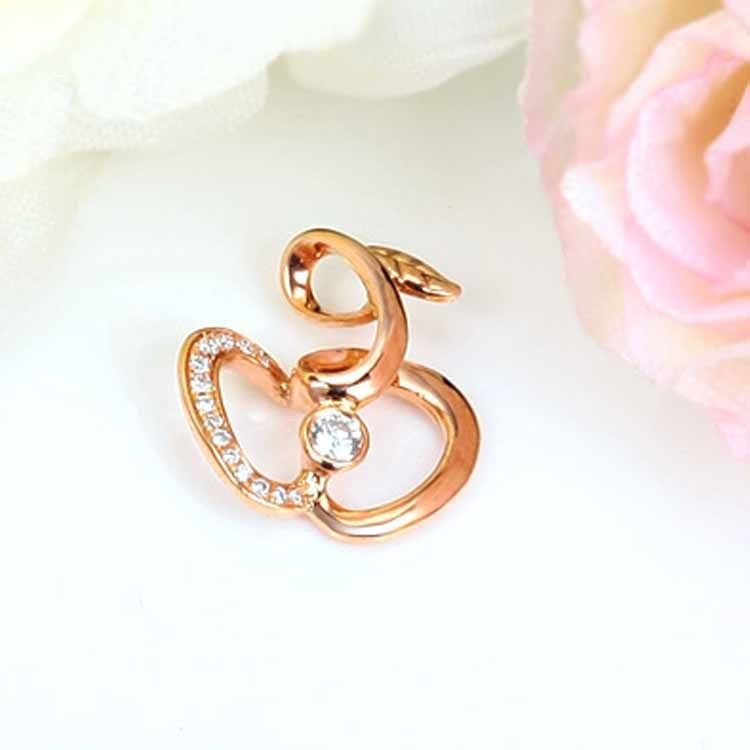 Rose Gold Diamonds Apple Shape Pendant (GDN016)