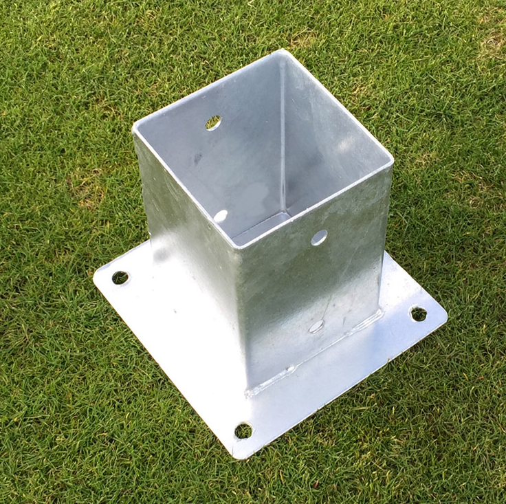 Second Operation Custom Made Metal Brackets Pole Anchor for Wood Posts