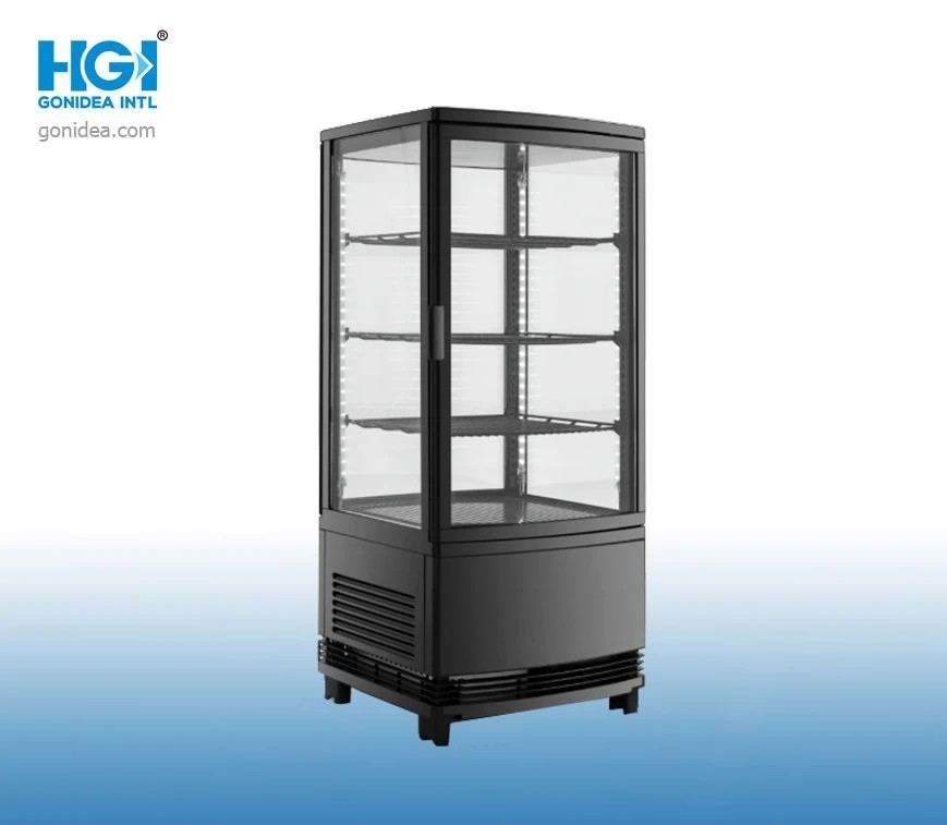 78L Noiseless Upright Showcase Cooler White Black Floor Standing