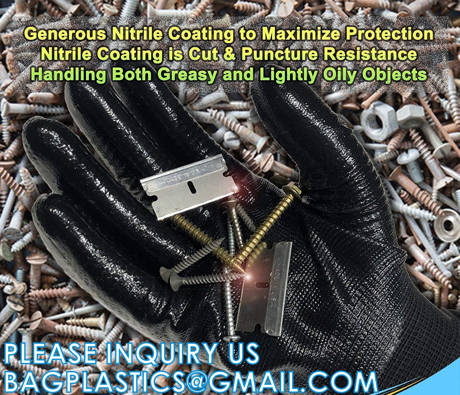 Custom Nitrile Coating Firm Grip Work GlovesNitrile Work Gloves Cotton Shell Coated Safety Work Gloves