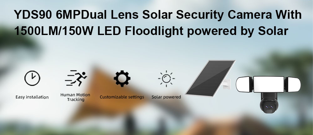 6MP 4G Dual Lens Spotlight Camera 1500 Lumens LED Solar Network Camera IP65 Waterproof