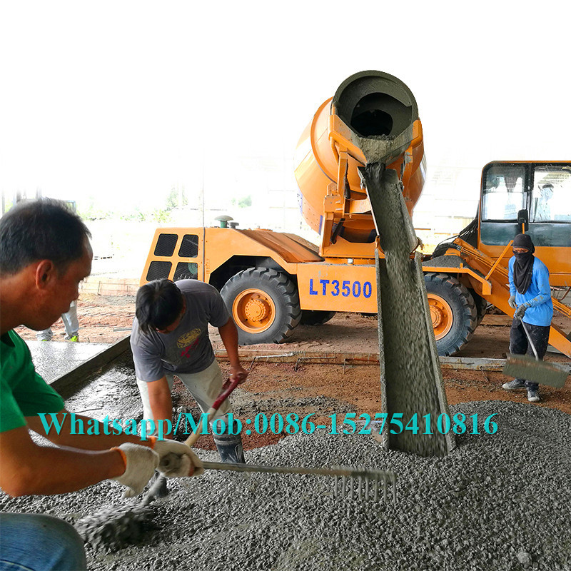 Full Hydraulic Road Work Machines , Self Loading Construction Concrete Mixer 3.5m3