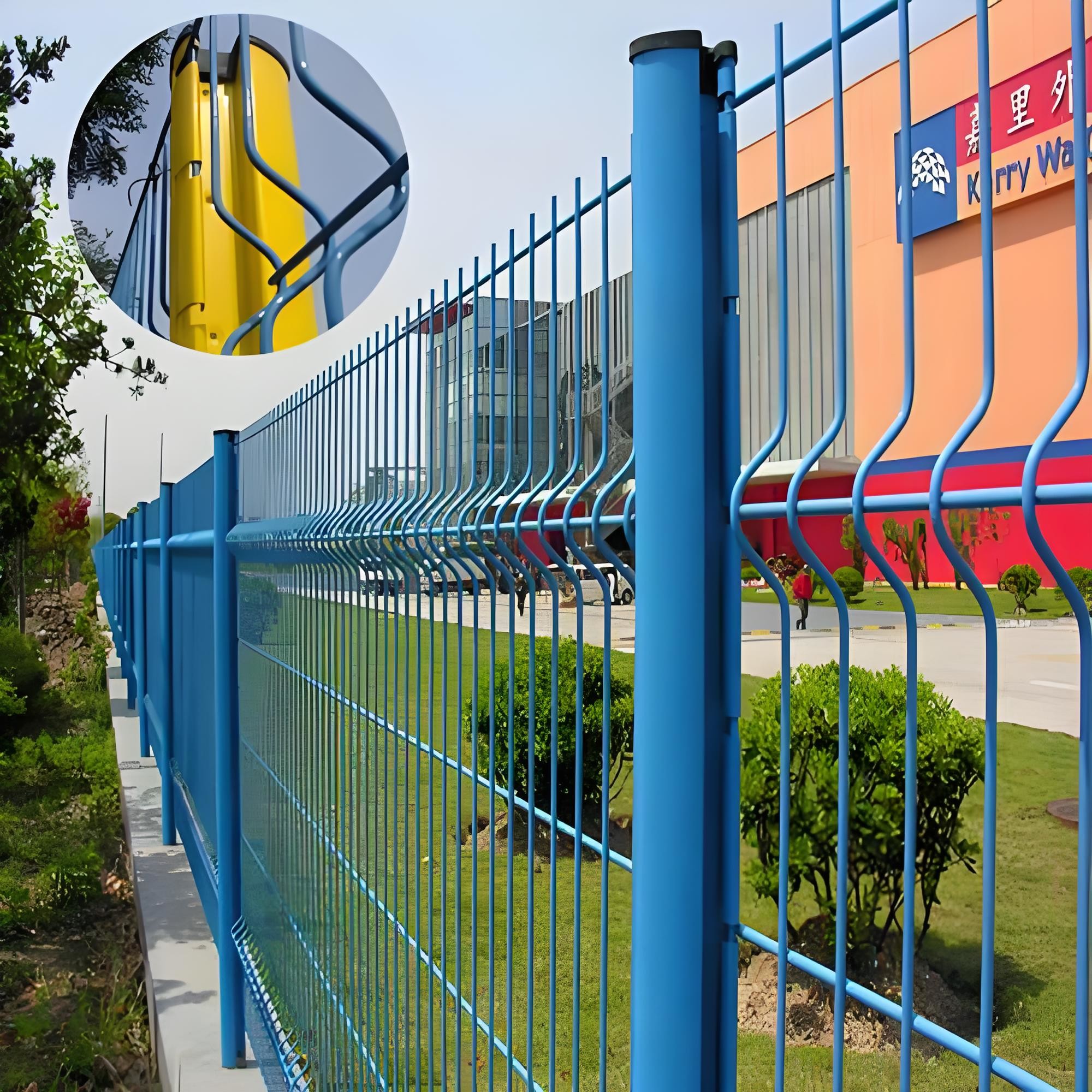 Low Carbon Steel 3d Curve Mesh Fence Security Fence With 1.5mm-3.0mm Thickness Post