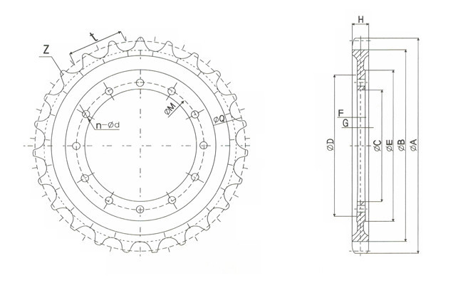 Undercarriage Parts Mini Excavator Sprocket Excavator Chain Sprockets Excavator Track Sprocket