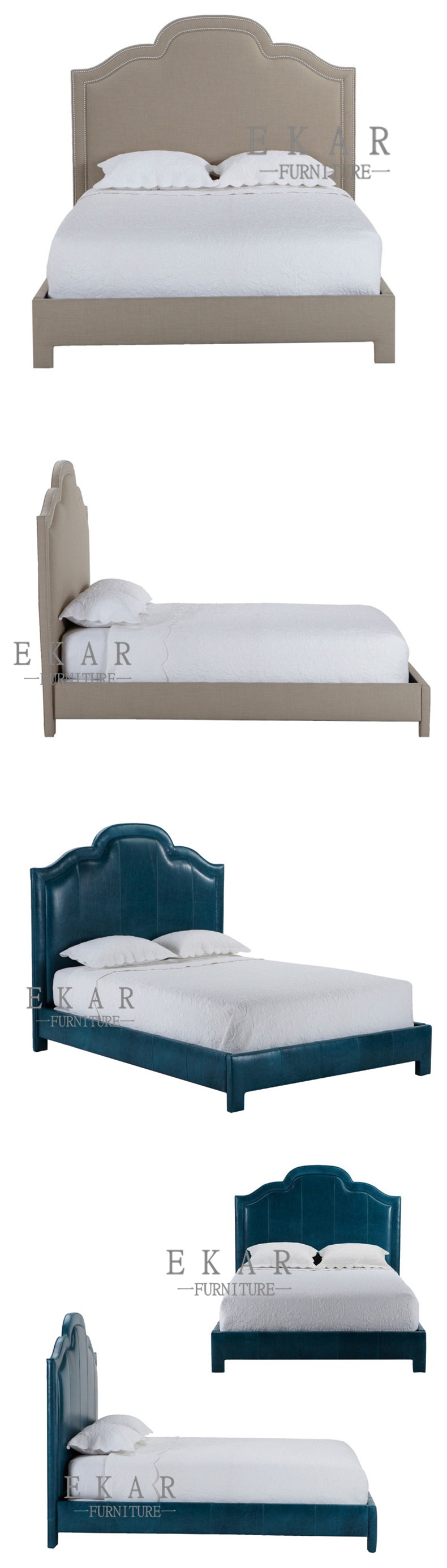 High Back Designer Wooden Furniture Double Bed