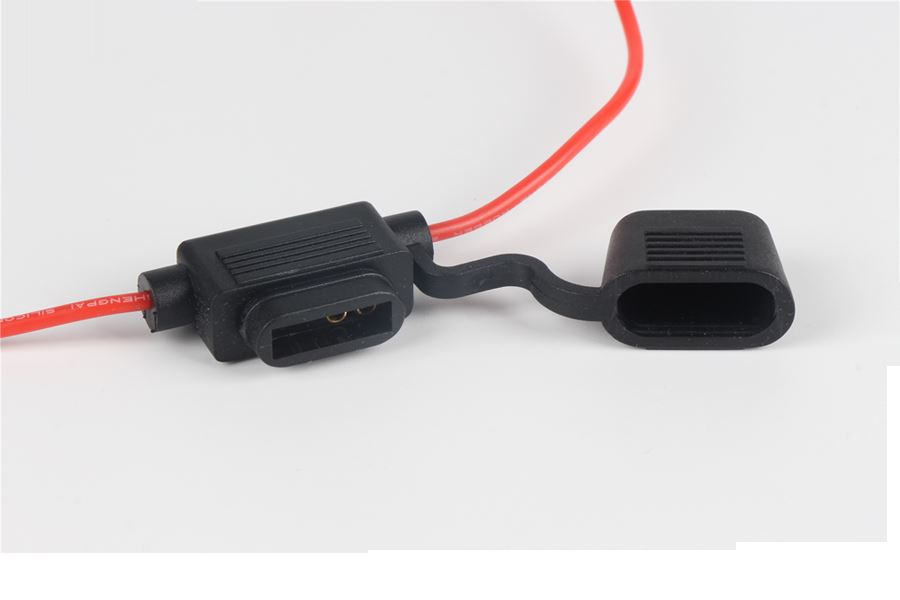Black 30 Amp Panel Mount Fuse Holder , Automotive Inline Fuse Holders