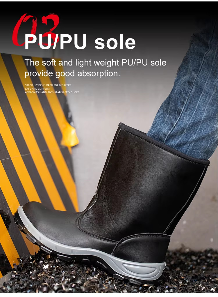 Black High Cut Work Boots For Men Welding Safety Shoes With Steel Toe