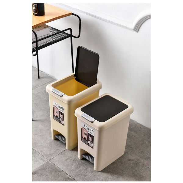China Wholesale Small Household Foot Pedal Plastic Dustbin With Cover
