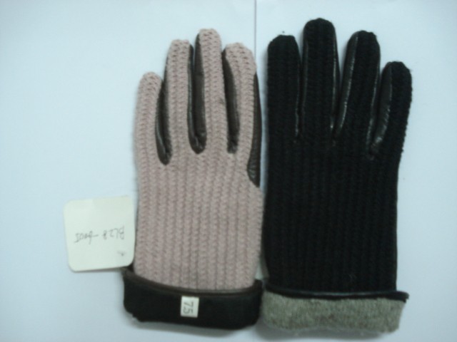 2017 Fashionable Finger lady Leather Knitted Back glove