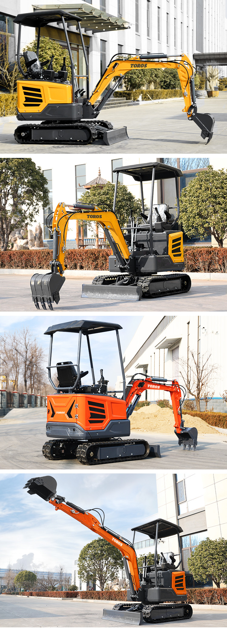 11.8KW 2600rpm 1.8 Ton Mini Excavator Small Digger Machine For Farm