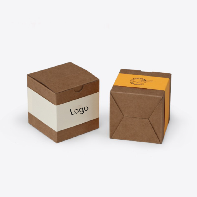 Square Scented Candle Box Kraft Paper Gift Packaging Eco Friendly