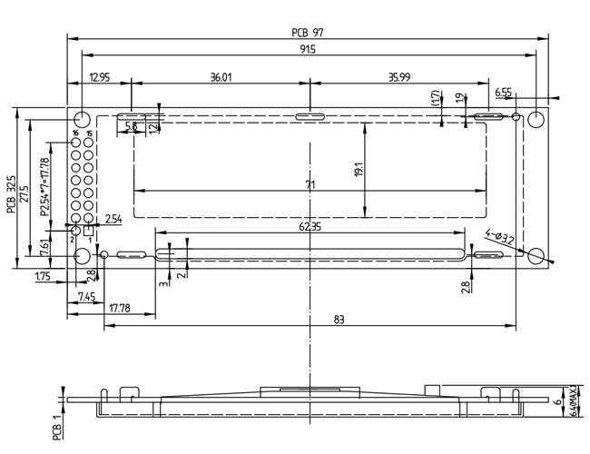 2.8 Inch 256x64 OLED Display with SPI 6800 8080 Interface 16 Grey Scale Screen