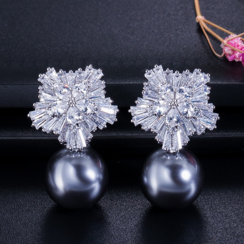Fashion zirconia earrings cz earrings classic simple earrings design jewelry earrings necklace jewelry set