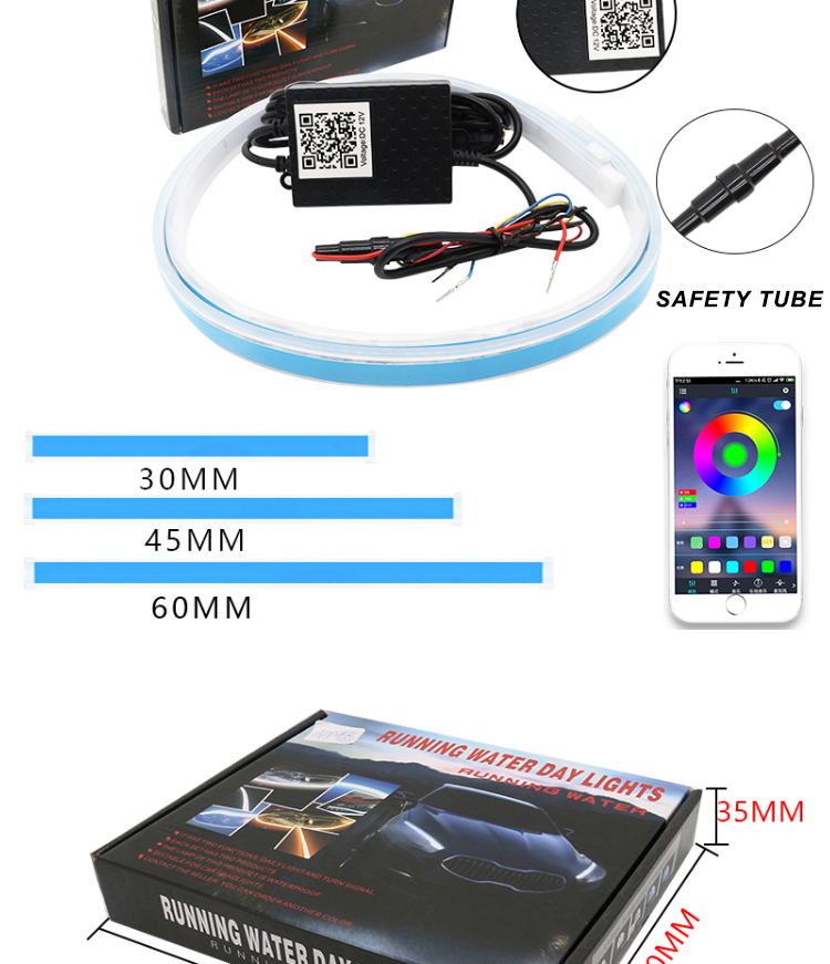 Waterproof 5050 Car Headlight Led Tube Strip / Led Tail Lights Strips 45cm 60cm