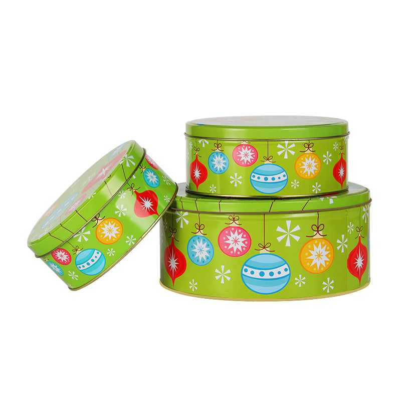 Large Metal Cookie Tin Vintage Tin Boxes for Cookies Wholesale Round Tin Containers with Lids