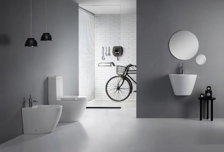 Bathroom Sanitary Ware Floor Mounted Bidet One Piece WC 570*350*395 mm