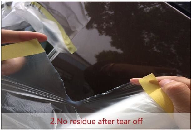 Pre-tapd paint masking film HDPE,Car paint repair masking film with tape, Hot sell masking film with adhesive tape, PAC