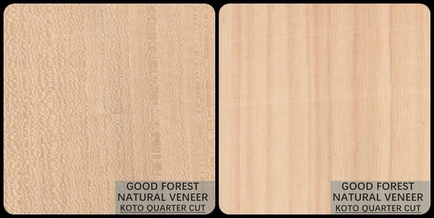 Grain Flake KOTO Natural Wood Veneer Popular For Dyeing Process